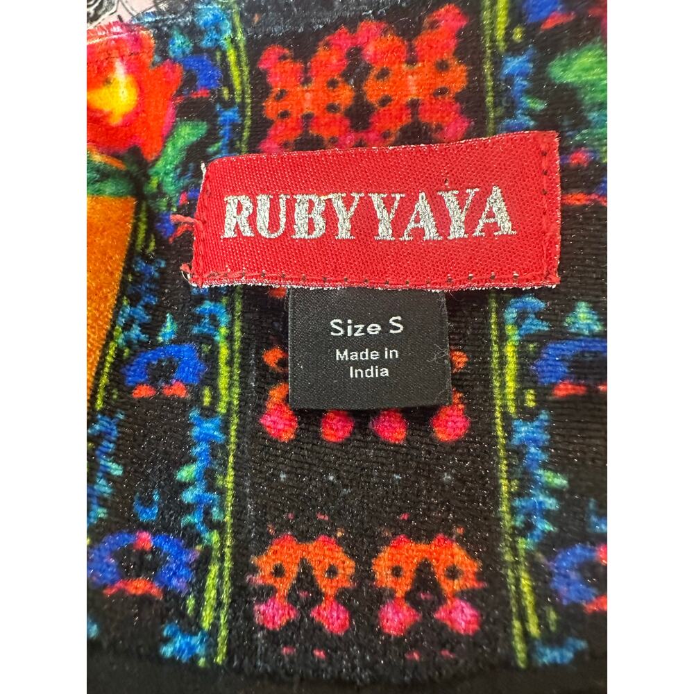 Ruby Yaya Women's Romero Boston Proper Floral Embroidered Velvet Jacket sz S - Picture 10 of 13
